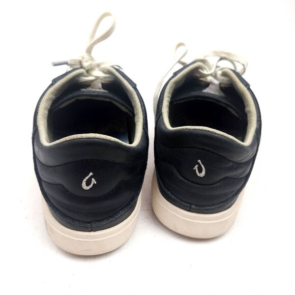Olukai Ha'upu Lace Up Sneaker Women’s Size 7.5 Black Shoes Leather Cushioned - Picture 8 of 10